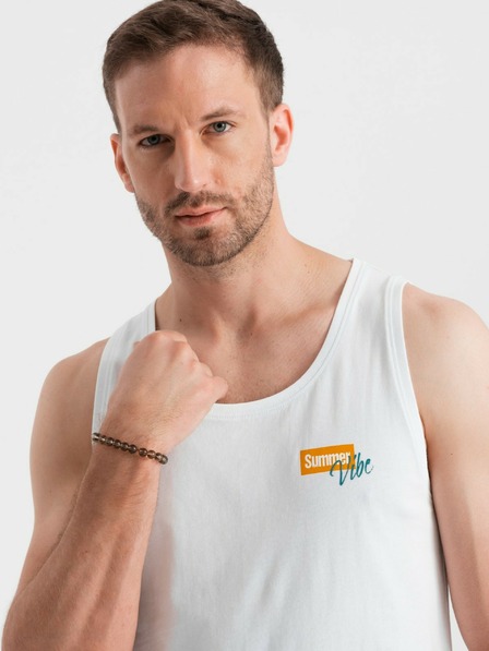 Ombre Clothing Pánske bavlnené tielko s potlačou Summer Vibe Ombre Oblečenie