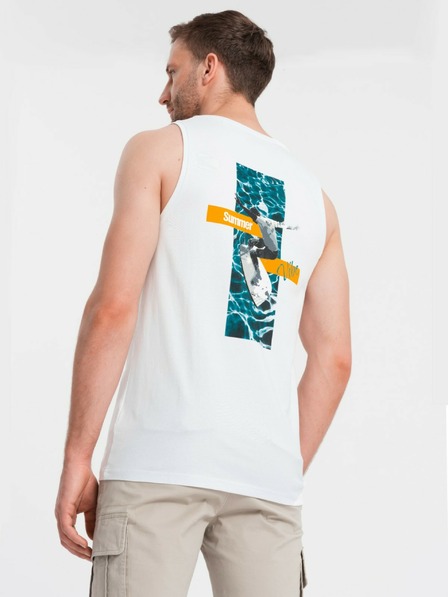 Ombre Clothing Pánske bavlnené tielko s potlačou Summer Vibe Ombre Oblečenie