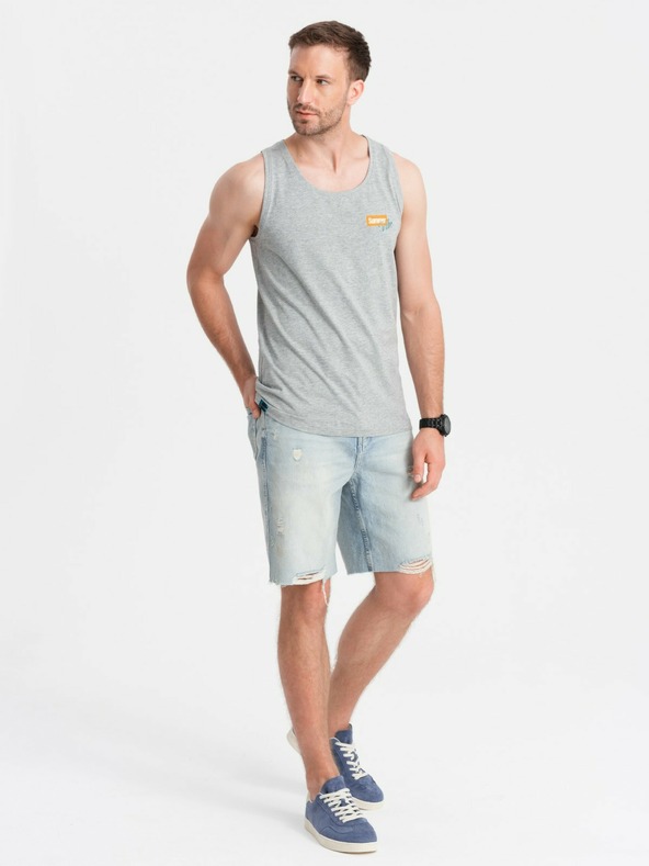 Ombre Clothing Pánske bavlnené tielko s potlačou Summer Vibe Ombre Oblečenie