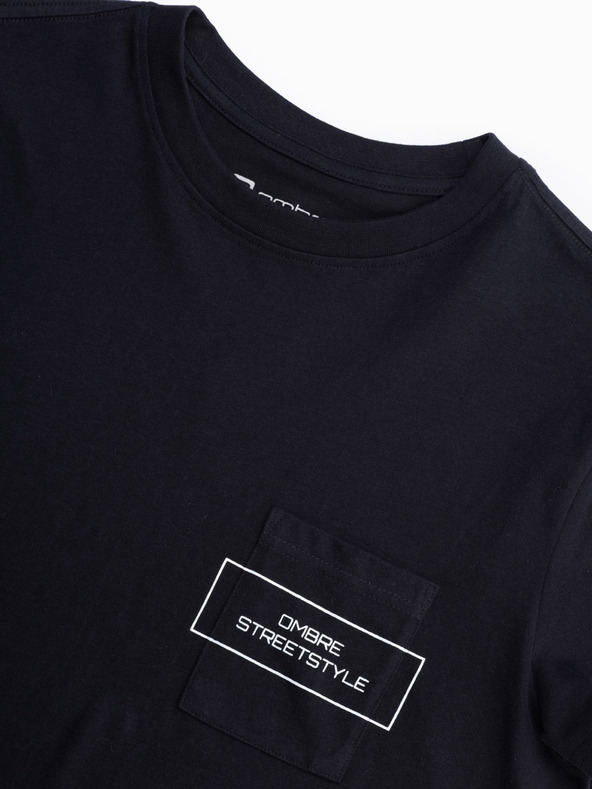 Ombre Clothing Pánske bavlnené tričko s potlačou Ombre Pocket Ombre Streetstyle Ombre oblečenie