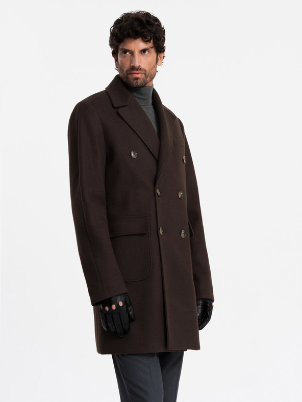 Ombre Clothing Pánsky dvojradový kabát Ombre Clothing