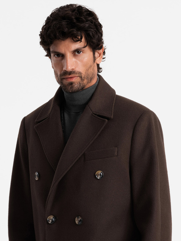 Ombre Clothing Pánsky dvojradový kabát Ombre Clothing