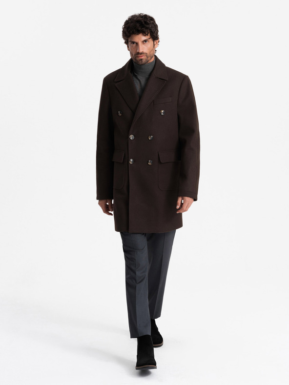 Ombre Clothing Pánsky dvojradový kabát Ombre Clothing