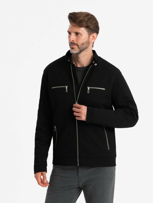 Ombre Clothing Pánska bunda so stojačikom a vreckami Ombre Clothing