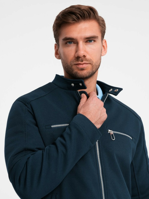 Ombre Clothing Pánska bunda so stojačikom a vreckami Ombre Clothing