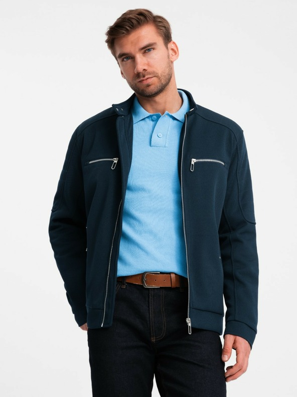 Ombre Clothing Pánska bunda so stojačikom a vreckami Ombre Clothing