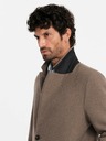 Ombre Clothing Elegantný pánsky jednoradový kabát zo zmesi vlny Ombre Clothing V1 OM-COWC-0114