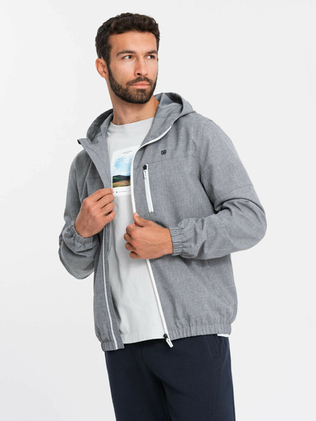 Ombre Clothing Pánska ľahká športová bunda s flísovou podšívkou Ombre Clothing
