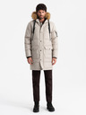 Ombre Clothing Pánska dlhá bunda parka s kapucňou Ombre Clothing