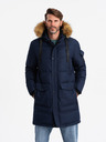 Ombre Clothing Pánska dlhá bunda parka s kapucňou Ombre Clothing