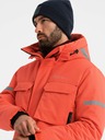 Ombre Clothing Pánska zateplená dlhá bunda Ombre Oblečenie
