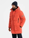 Ombre Clothing Pánska zateplená dlhá bunda Ombre Oblečenie