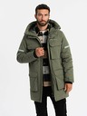 Ombre Clothing Pánska zateplená dlhá bunda Ombre Oblečenie