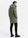 Ombre Clothing Pánska zateplená dlhá bunda Ombre Oblečenie