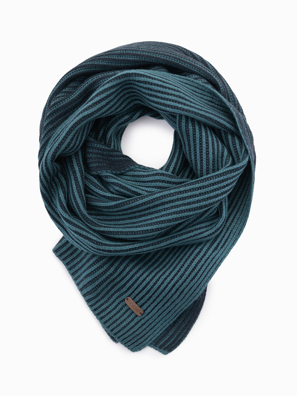 Ombre Clothing Pánska pletená dvojfarebná pruhovaná šatka tmavomodrá Ombre Clothing