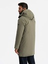 Ombre Clothing Pánska klasická dlhá bunda parka olivová Ombre Clothing
