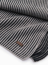 Ombre Clothing Pánsky pletený šál s dvojfarebnými pruhmi sivý a čierny Ombre Oblečenie