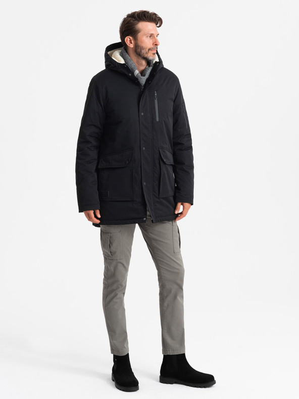 Ombre Clothing Pánska dlhá bunda parka Ombre Clothing