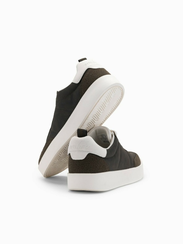 Ombre Clothing Pánske oldschoolové tenisky s hrubou podrážkou tmavohnedé Ombre Oblečenie