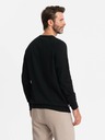 Ombre Clothing Pánsky raglánový sveter s rebrovanými rukávmi čierny Ombre Oblečenie