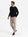Ombre Clothing Pánsky raglánový sveter s rebrovanými rukávmi čierny Ombre Oblečenie