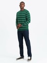 Ombre Clothing Pánsky ležérny sveter s vodorovnými pruhmi zelený Ombre Oblečenie