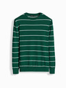 Ombre Clothing Pánsky ležérny sveter s vodorovnými pruhmi zelený Ombre Oblečenie