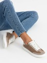 Ombre Clothing Oldschoolové pánske tenisky s hrubou podrážkou svetlohnedé Ombre Oblečenie