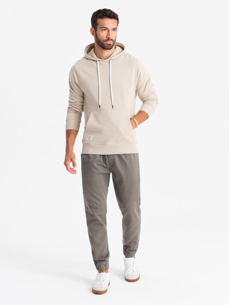 Ombre Clothing Pánske pletené tepláky so záhybmi graphite Ombre Oblečenie