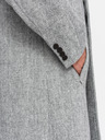 Ombre Clothing Elegantný pánsky dvojradový kabát v tvare rybej kosti sivý Ombre Clothing