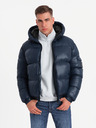 Ombre Clothing Pánska teplá bunda s rebrovanými lemami Ombre Clothing