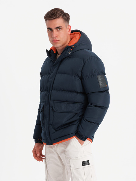 Ombre Clothing Ombre Clothing pánska športová teplá bunda s dvojitou kapucňou