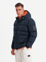 Ombre Clothing Ombre Clothing pánska športová teplá bunda s dvojitou kapucňou
