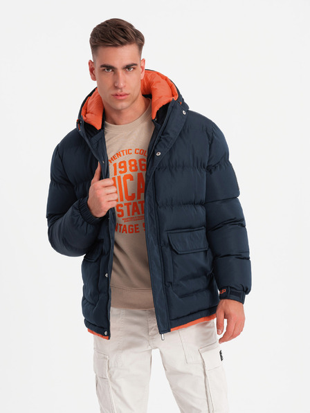 Ombre Clothing Ombre Clothing pánska športová teplá bunda s dvojitou kapucňou