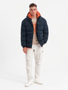 Ombre Clothing Ombre Clothing pánska športová teplá bunda s dvojitou kapucňou