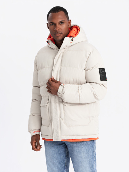 Ombre Clothing Ombre Clothing pánska športová teplá bunda s dvojitou kapucňou