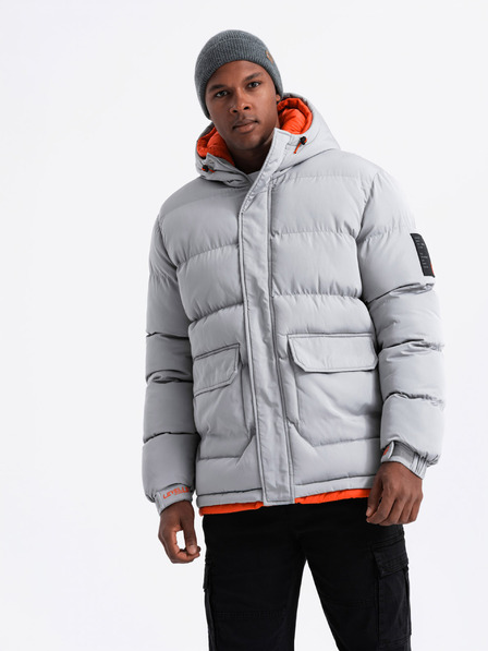 Ombre Clothing Ombre Clothing pánska športová teplá bunda s dvojitou kapucňou