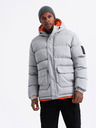 Ombre Clothing Ombre Clothing pánska športová teplá bunda s dvojitou kapucňou