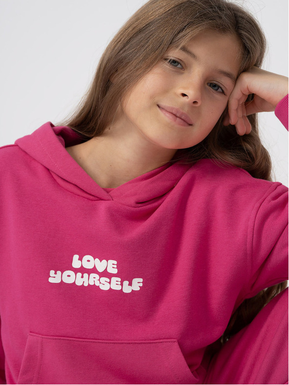 4F Dievčenská bavlnená mikina