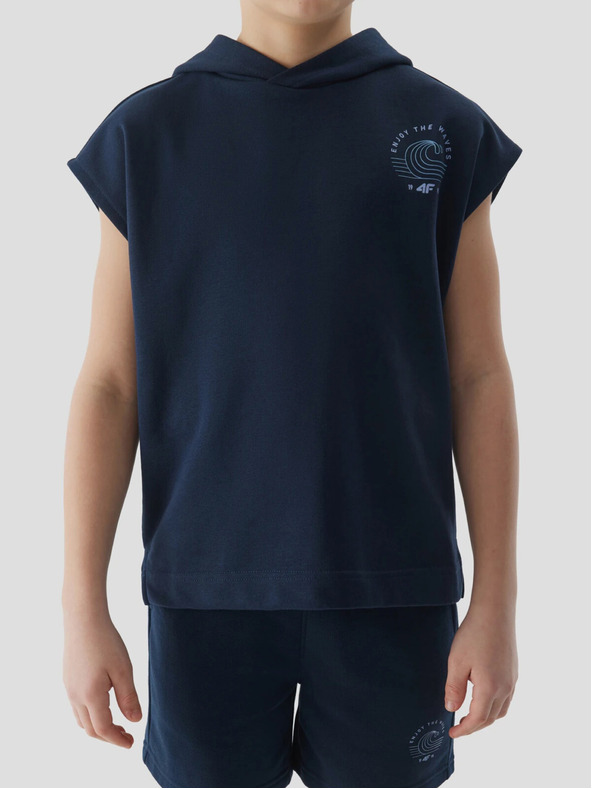 4F Chlapčenská mikina bez rukávov s kapucňou 4F