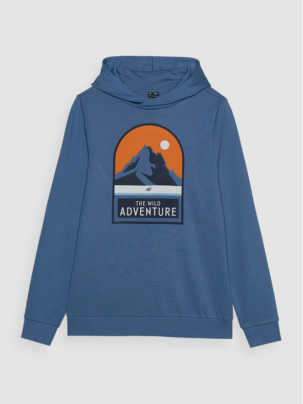 4F Chlapčenská mikina s kapucňou 4F - modrá