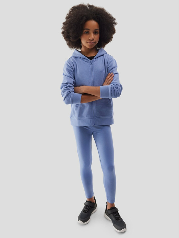 4F 4F Dievčenská mikina s kapucňou - tmavomodrá