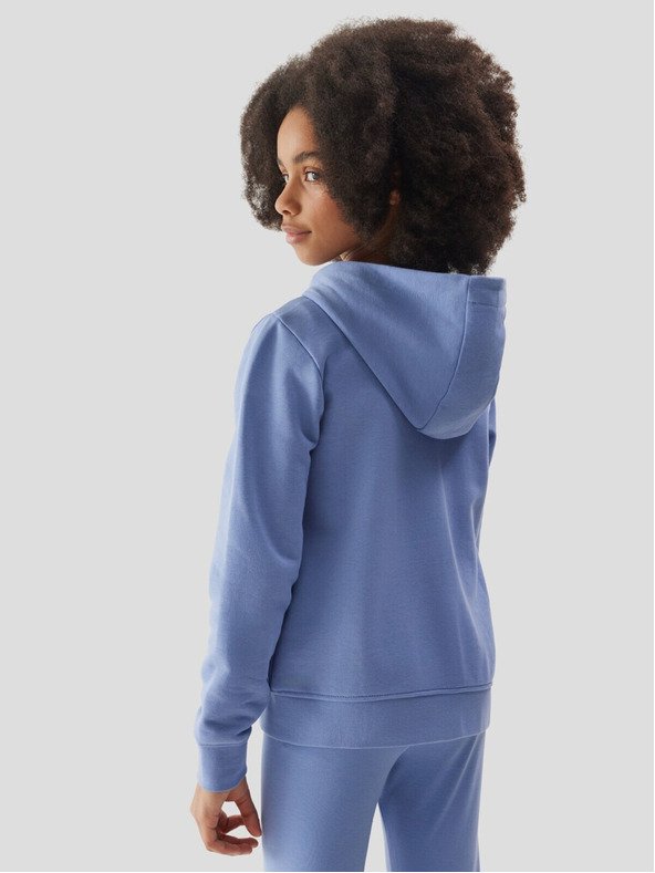 4F 4F Dievčenská mikina s kapucňou - tmavomodrá