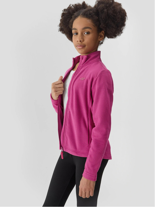 4F Dievčenský fleece so stojačikom regular 4F