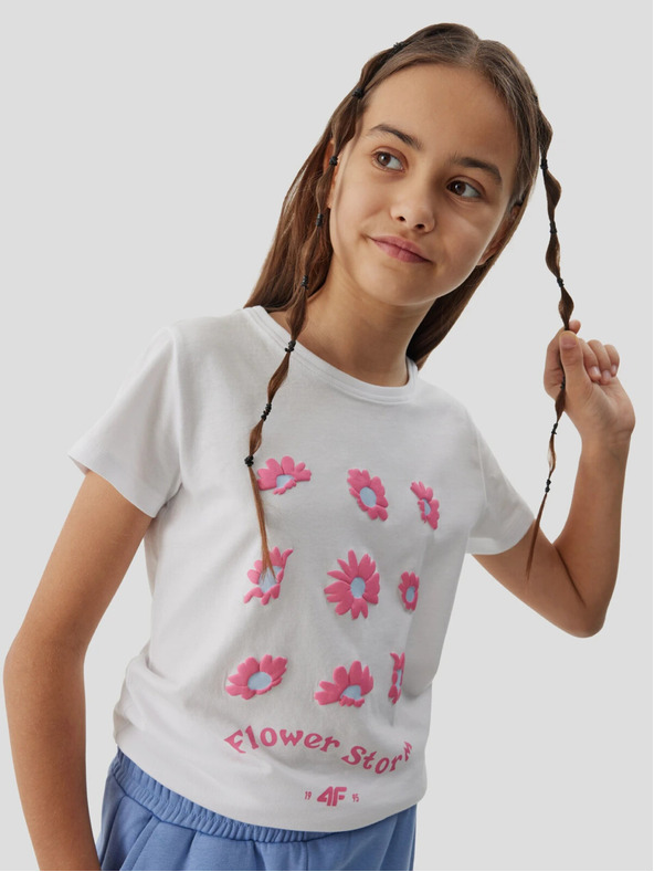 4F Dievčenské tričko z organickej bavlny 4F