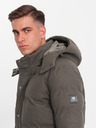 Ombre Clothing Pánska dlhá teplá bunda parka s vlnou Ombre Oblečenie