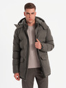Ombre Clothing Pánska dlhá teplá bunda parka s vlnou Ombre Oblečenie