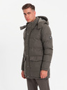 Ombre Clothing Pánska dlhá teplá bunda parka s vlnou Ombre Oblečenie