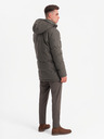 Ombre Clothing Pánska dlhá teplá bunda parka s vlnou Ombre Oblečenie