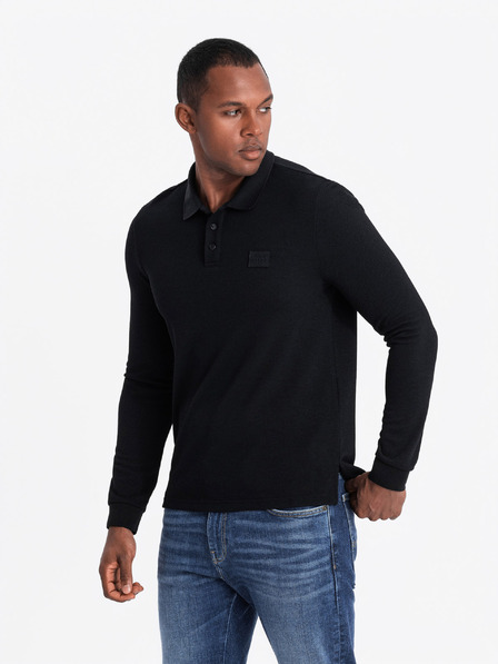 Ombre Clothing Pánske polo tričko s dlhým rukávom Ombre Oblečenie